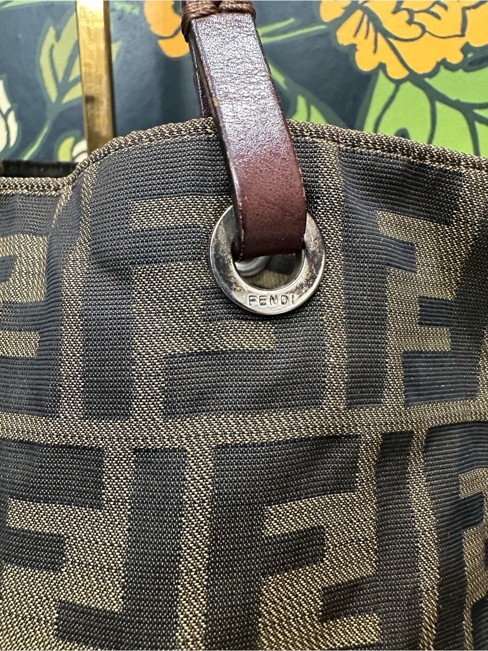 Vintage Fendi Zucca FF Monogram Jacquard Tote Bag Brown Tobacco | Italy - Picture 6 of 12